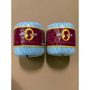 x2 South Maid Crochet Thread 479 Bridal Blue Size 10 Mercerized Cotton 700yd